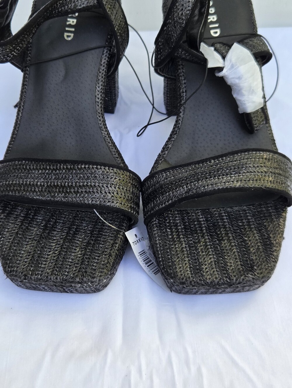 NWT Torrid Raffia Platform Heel Sandals Black Size-9.5WW - Picture 4 of 12